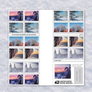 100 Winter Landscapes Snow Ice USPS Forever Stamps Wedding Invitations Christmas